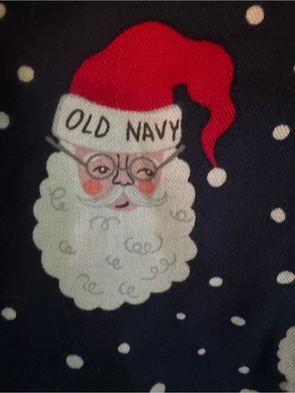Old Navy Navy and Red Santa Print Kids Pajama Set